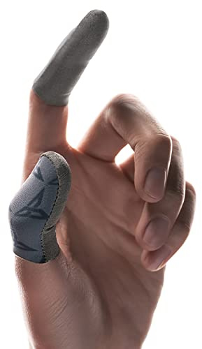 MODJUEGO Ultratunn gaming-tumfinger ärm fingerhandskar för PUBG mobilspeltillbehör högkänsliga svettsäkra (superledande silver)