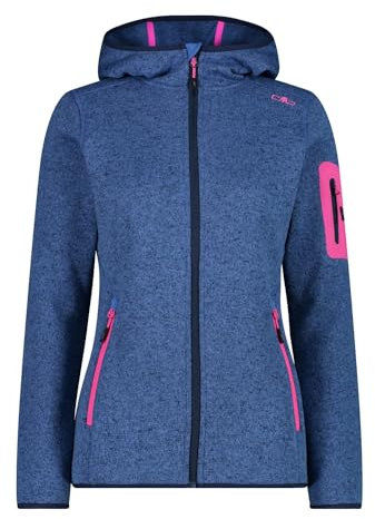 CMP Damen Strickjacke mit Fester Kapuze, Provence-Blau, 44