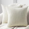 Topfinel Kissenbezug 35x35 2er Set Creme beige gestreiftes Muster Kordsamt Kissenbezüge Kissenhülle Dekokissen Sofakissen Couchkissen Dekokissen Zierkissenbezug Deko Kissenhüllen Wohnzimmer