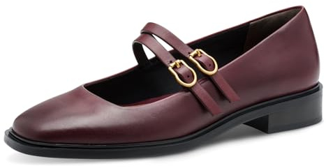 Tamaris Damen Ballerina Leder rot 39