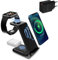 Chargeur sans Fil 3 en 1, certifié Qi, Station de Charge Rapide sans Fil de 15 W, Compatible avec iPhone 16, 15, 14, 13, 12 Pro Max et d'autres appareils Qui prennent en Charge Les protocoles de