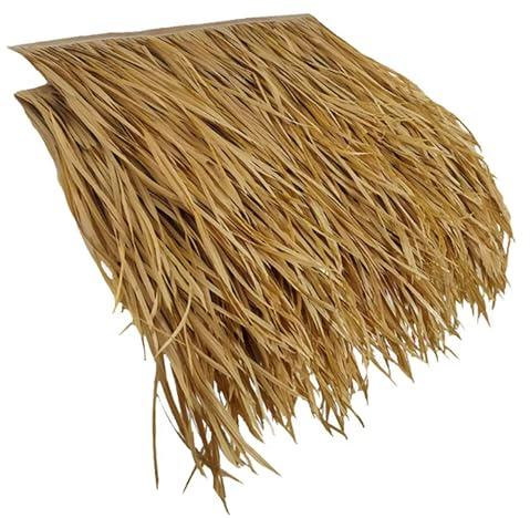 Palmtak, paneler, Tiki bar, reettak, konstgjort halmtak för trädgård, Hawaii bordsdekoration, terrassbeläggningar och staket, 0,5 x 0,5 m (storlek: 8 stycken, färg: d)