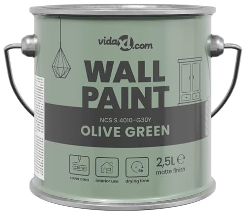 vidaXL Peinture murale Vert 16,5 x 16,5 x 16 cm Impression murale, Peinture murale de qualité, durable pour cuisine, salle de bain, salon, écologique, lavable, séchage rapide