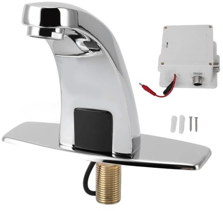 Acouto Automatic Motion Sensor Faucet, Touchless Handsfree Bathroom Sink Faucet with Infrared Sensing, with Mounting Screw Parts Included, Suitable for Any Commercial Space