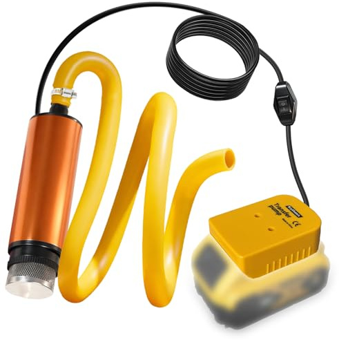 Transfer Pump Compatible with Dewalt 20V Battery, 635 GPH Portable Utility Pump with 50-inch Hose & Retainer, Mini Sump Pump Stick for Water, Oil, Bilge, Pool, Garden, Pond Draining (Tool Only)