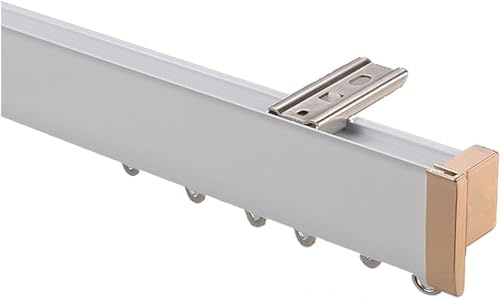 Justerbar skjutskena i aluminium fäste 3,2 m (2 x 1,1 m + 1 m) – perfekt för vardagsrum och sovrum modern vit yta platsbesparande lösning