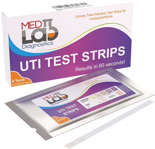 UTI Test Strips(Pack of 6) Individually Wrapped Urinary Tract Infection Urine UTI Test Kit for Women, Men, Kids Cats and Dogs