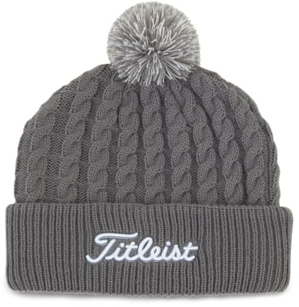 Titleist Knit Pom Pom mössa Kabel, Grå/vit, one size
