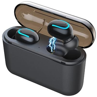 Écouteurs-Boutons Noir stéréo sans Fil pour écouteurs Mobiles Bluetooth V5.0 avec MIC
