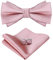 HOULIFE Fliege Herren Set - Verstellbare Fliege aus Satin Polyester Vorgebunden Fliege, einfarbige Einstecktuch, Manschettenknöpfe Set für Bräutigam Hochzeit formal mit Geschenkbox
