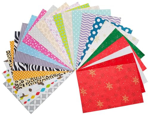Bedruckter Filz, Muster Filzblätter, Bastelfilz, 20x30cm 23 Muster Assorted Patchwork Filz für DIY und Nähprojekte
