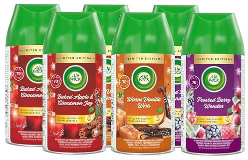 Air Wick Freshmatic Max – Nachfüller Set – Automatisches Raumspray – Raumduft Winter – 6 x 250 ml Nachfüller