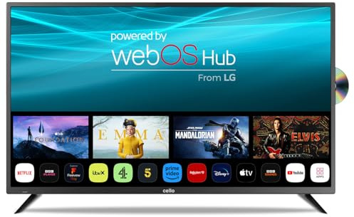 Cello C5024WSF Smart TV de 50 Pulgadas, fácil de Usar: Reproductor de DVD, Triple sintonizador, Bluetooth, Sistema LG WebOS ultrarrápido, Netflix, Prime y Puertos HDMI y USB Integrados