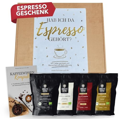 Espresso Geschenkset (4 x 100g) - Geschenkidee für Espresso-Liebhaber Geschenk - Hab ich da Espresso gehört?
