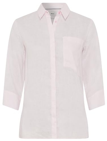 Style Vicki blus av linne med dold knappslå, 48 rosenkvarts, 38