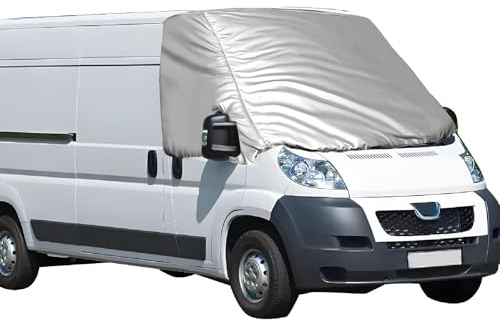 Couverture de Pare-Brise Thermique Externe pour Fiat Ducato 2006-2024 - Argenté - Pliable - Anti-Gel - Étanche