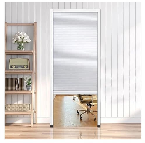 Weiße Waben-Falttür für Wohnzimmer/Küche/Arbeitszimmer/Schrank, ohne Bohren, Schiebetor, 85 x 210 cm