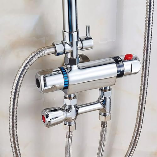 Robinet de douche thermostatique, mitigeur de douche avec chauffe-eau solaire, vanne d'entrée d'eau, 38 °C, pour contrôle de la température