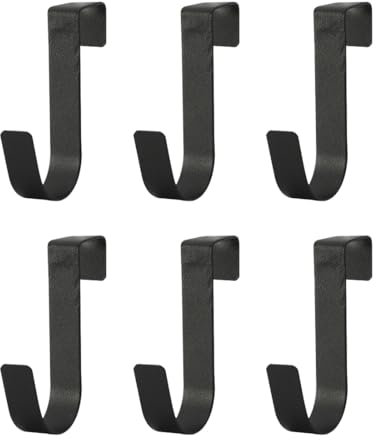 OUDQFCJ Lot de 6 crochets porte-serviettes en acier inoxydable étanches pour porte de salle de bain en verre sans cadre 2,1 cm Noir mat