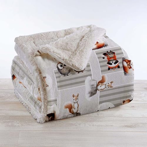 IlGruppone Coperta Plaid in Pile Sherpa Invernale, Morbida e Calda, Coperta Pelosa Copri Letto o Divano in Finta Pelliccia Singola Matrimoniale Doppio Lato - KirunaDis8 - Una piazza 150x200