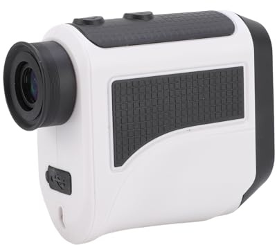 Weytoll Télémètre de golf avec interrupteur d'inclinaison, verrouillage du mât de drapeau, 1000 m/1093 yd, télémètre grossissant 6,5x, alarme vibrante rechargeable (blanc)