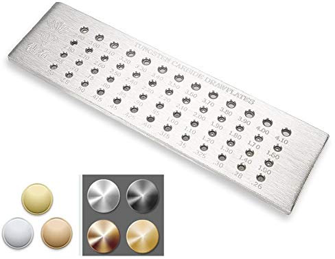 Tråd ritplatta, 52 runda hål volfram verktyg för att dra tråd, smycken, karbid smyckesform, silver metall smycken tråd