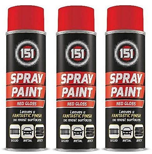 250ml High Grade Matt Gloss Household Spray Paint Can for Autos Wood Metal Plastic Graffiti (3, Red Gloss)