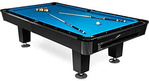BuckShot Lemans - Tavolo da biliardo 274 x 152 cm, con piano in ardesia e accessori inclusi, colore: blu/nero