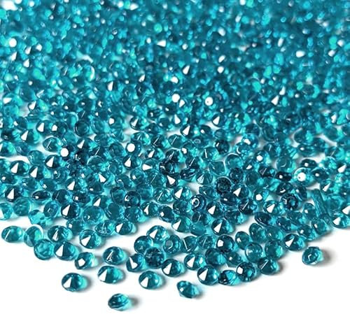 10,000 Scatter Crystals Wedding Rhinestone 2.5mm Gem Beads Diamante Acrylic Stones Table Confetti Centrepiece Decorations Decor Prom Event (Teal)