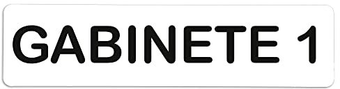 Becral® - Señal de PVC GABINETE 1 | Placa puerta PVC | Señal informativa | Cartel Puerta 200X50mm