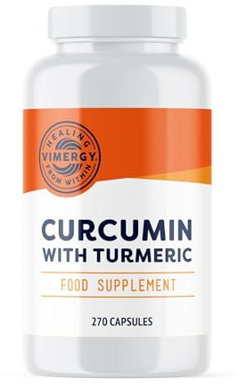 Vimergy Curcumin with Turmeric Capsules – Herbal Supplements – Liquid Filled Turmeric Capsule – Vegan, Non-GMO & Gluten-Free (270 Capsules)