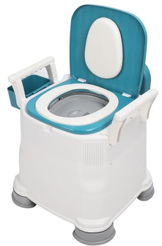 Bedside Commode, 3 in 1 Adjust Height Commode Chair with Portable Potty and Arms, Garbage Bag, Potty Chair for Elderly and Disabled, Portable Toilet for Seniors, Bedroom, Camping