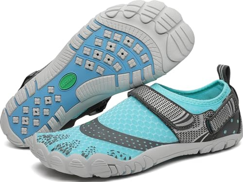 SAGUARO Chaussures Aquatiques Homme Femme Chaussure de Plage Chaussure d'eau Chausson pour Piscine Mer Plongée - Antidérapante Séchage Rapide, Azur GR.39