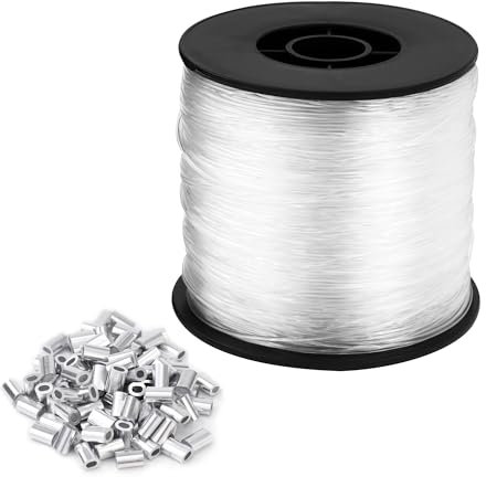 0,8 MM x 200 M Angelschnur Transparent, starker Nylonfaden, durchsichtige Schnur, reißfest, für Heimwerkerarbeiten, Angeln, Schmuck, Angeln zum Aufhängen