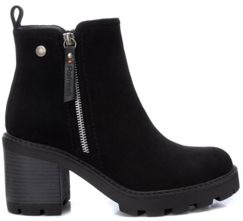 REFRESH - Botín Mujer Negro - Calzado Cómodo y Versátil - Moda casual - Modelo 17212501 (Talla 39)