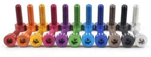 7075-T6 Aviation Aluminum Alloy Cup Head Hexagon Socket Screws, M5, 10 Pieces, Column Head Hexagon Socket Screws, Hexagon Socket Screws (Royal Blue, M5x8mm=10pcs)