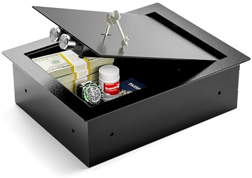 KornerBatl Coffre-fort de sol caché avec serrure à clé