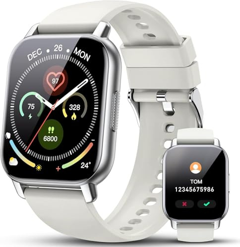 Poounur Smartwatch Uomo Donna con Effettua o Risposta Chiamate, 1.85 Orologio Digitale Cardiofrequenzimetro Sonno Contapassi, 100+ Modalità Sportivo Orologio Fitness, IP68 Smart Watch per Android iOS