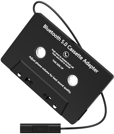 Mersoco Adattatore Cassetta AutoradioBT 5.0,cassetta adattatore Bluetooth per auto, Ricevitore Stereo Ad Alta fedeltà con Riduzione del Rumore per Tablet per Auto