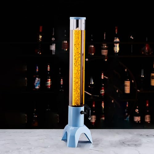 Spillatore Birra da Casa Torre Mimosa Alta in Plastica, Dispenser per Bevande a Torre Mimosa con Tubo del Ghiaccio, Dispenser per Limonata Illuminato 1,5 L/3 L, Dispenser per Birra a Forma di Giraffa(