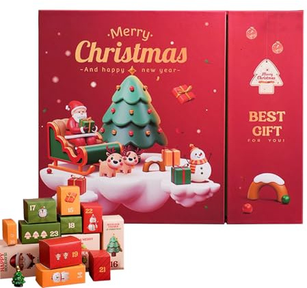 fayarrd Calendrier de 12 jours de l'Avent de Noël | Boîte de comptage à Rebours à remplir pour | Conteneur vide pour confiseries fêtes de Noël pour