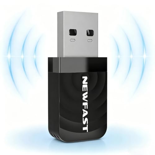 NEWFAST 1300Mbps WiFi USB per PC, Chiavetta WiFi Dual Band 2.4GHz/5GHz
