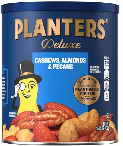 PLANTERS Select Cashews, Almonds & Pecans, 15.25 oz Resealable Container - Salted Nuts - Kosher