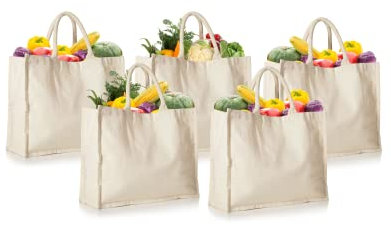 HOMELY CONNECT Large Tote Bag for Groceries, Reusable Canvas Shopping Bag with Handles, Heavy Duty Washable Market Tote