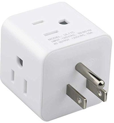 Multi Plug Outlet Extender, Vsanstar 3 Prong Wall Tap 4 Way AC Electrical Outlets Power Strip, Power Plug Splitter Grounded to USA Adapter for Home Office, Kitchen (USA Plug Outlet)