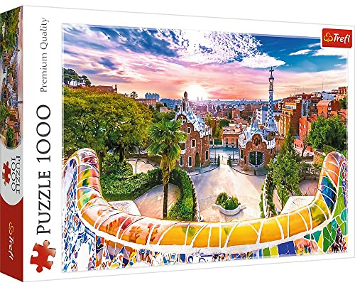 Trefl - Tramonto su Barcellona, ​​​​Spagna - Puzzle 1000 Pezzi - Paesaggio Urbano, Puzzle Fai Da Te, Intrattenimento Creativo, Divertimento, Puzzle Classici per Adulti e Bambini 12+