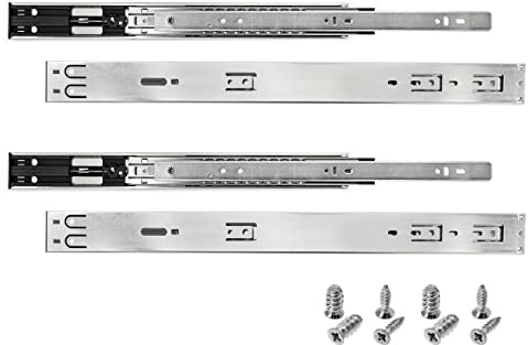 HELPMATE Schubladenschienen softclose Vollauszug 500 mm 2 Paar 4er Set Kugelvollauszüge Schubladenauszug Schienensystem Schubladenführung Stahl verzinkt silber inkl. Befestigungsmaterial