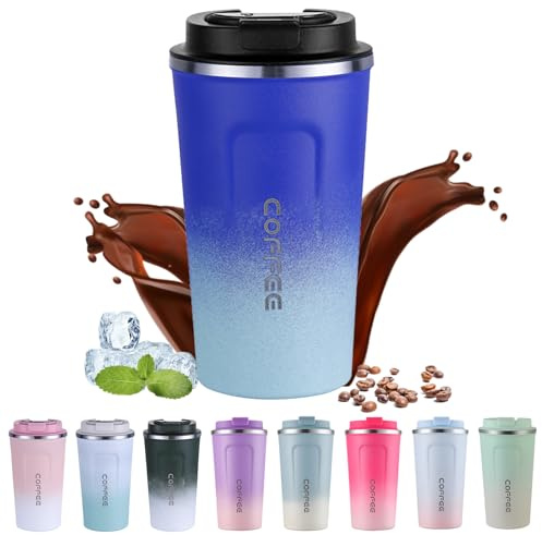 EACHPT Kaffeebecher to go Thermo,510ml Kapazität,BPA-freier,Kaffeebecher mit Deckel Auslaufsicher,Doppelwandiges Isoliertes Vakuum Edelstahl Thermobecher Kaffee to go, für Kaffee/Tee Unterwegs
