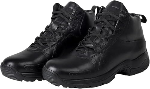 4 WITH QUIVE Sega combat CO-7 Black Boots Men lace up Leather Comfortable Tactical Boots For Work & Security Slip Resistant (Black, UK Footwear Size System, Adult, Men, Numeric, Medium, 5)