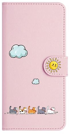 Nokverzy Mobile Phone Case for Samsung Galaxy S10 Flip Case Magnetic Card Holder kickstand Animal Cat Patterned Leather Phone Wallet Case Cover for Samsung Galaxy S10 Case Wristlet Pink